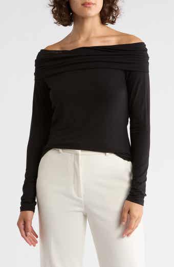 PATRIZIA LUCA Off the Shoulder Mesh Top