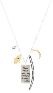 OLIVIA WELLES Quote Pendant Necklace