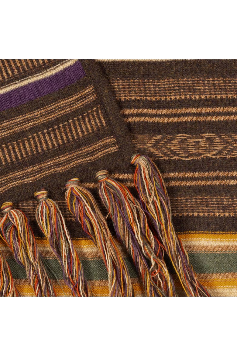 Textural Stripe Scarf, Alternate, color, Brown Multi
