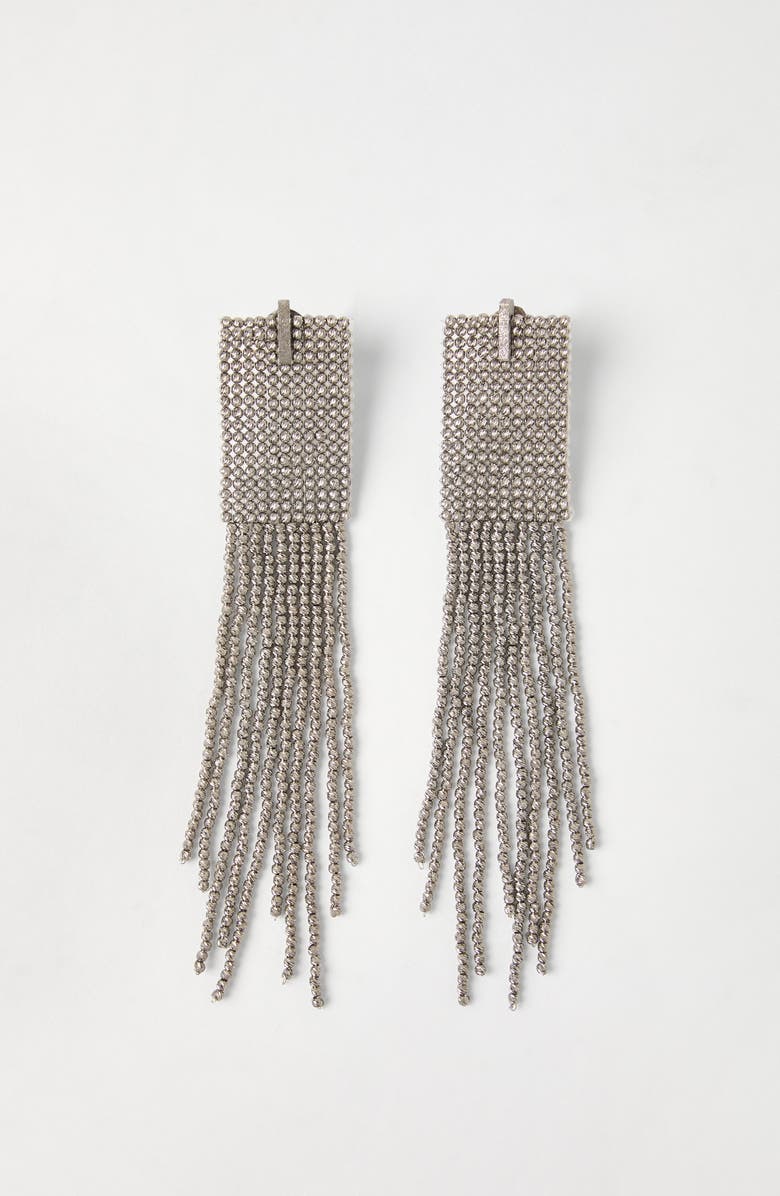 Brunello Cucinelli Frayed earrings, Alternate, color, Silver