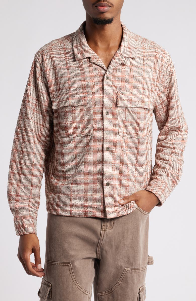 PacSun Connell Long Sleeve Camp Shirt, Main, color, 