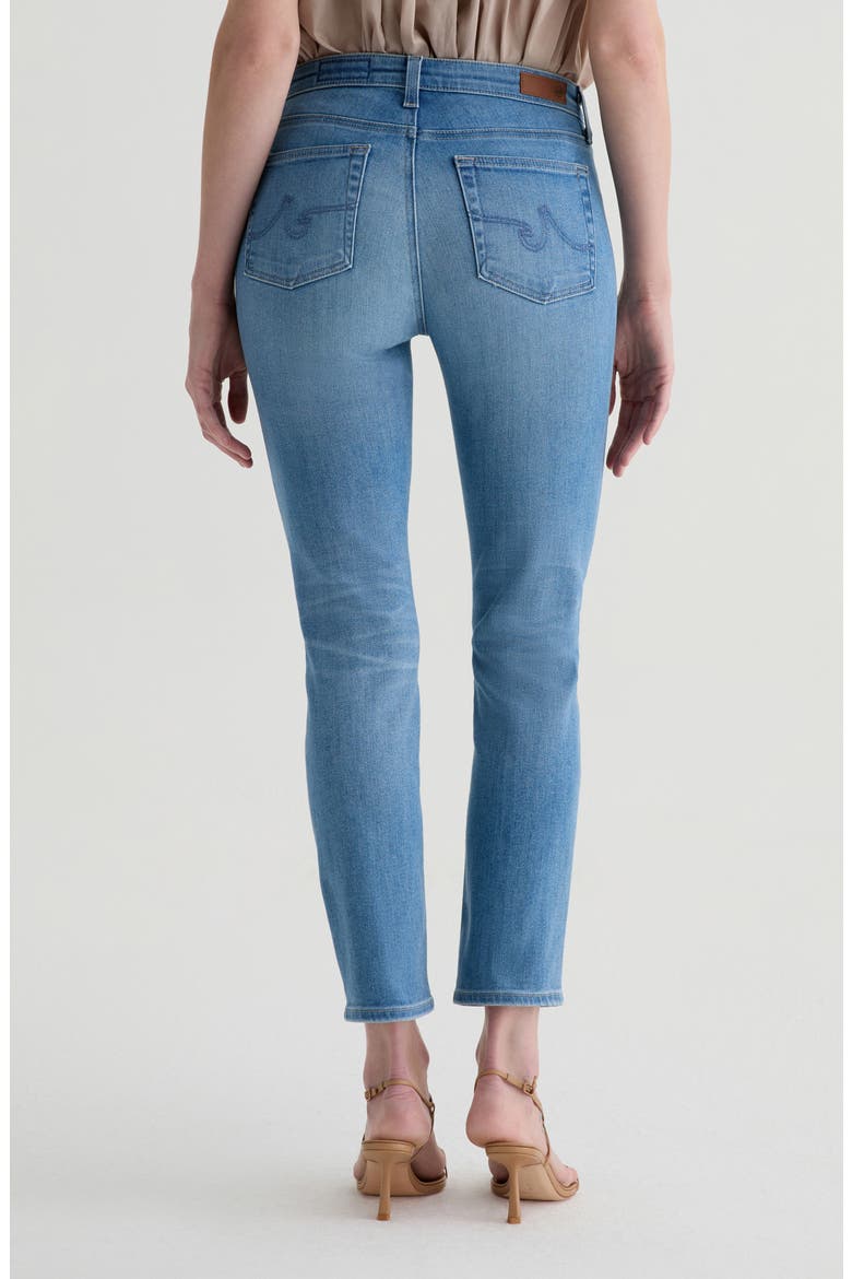 Mari Mid Rise Crop Slim Straight Leg Jeans, Alternate, color, ATLANTIS