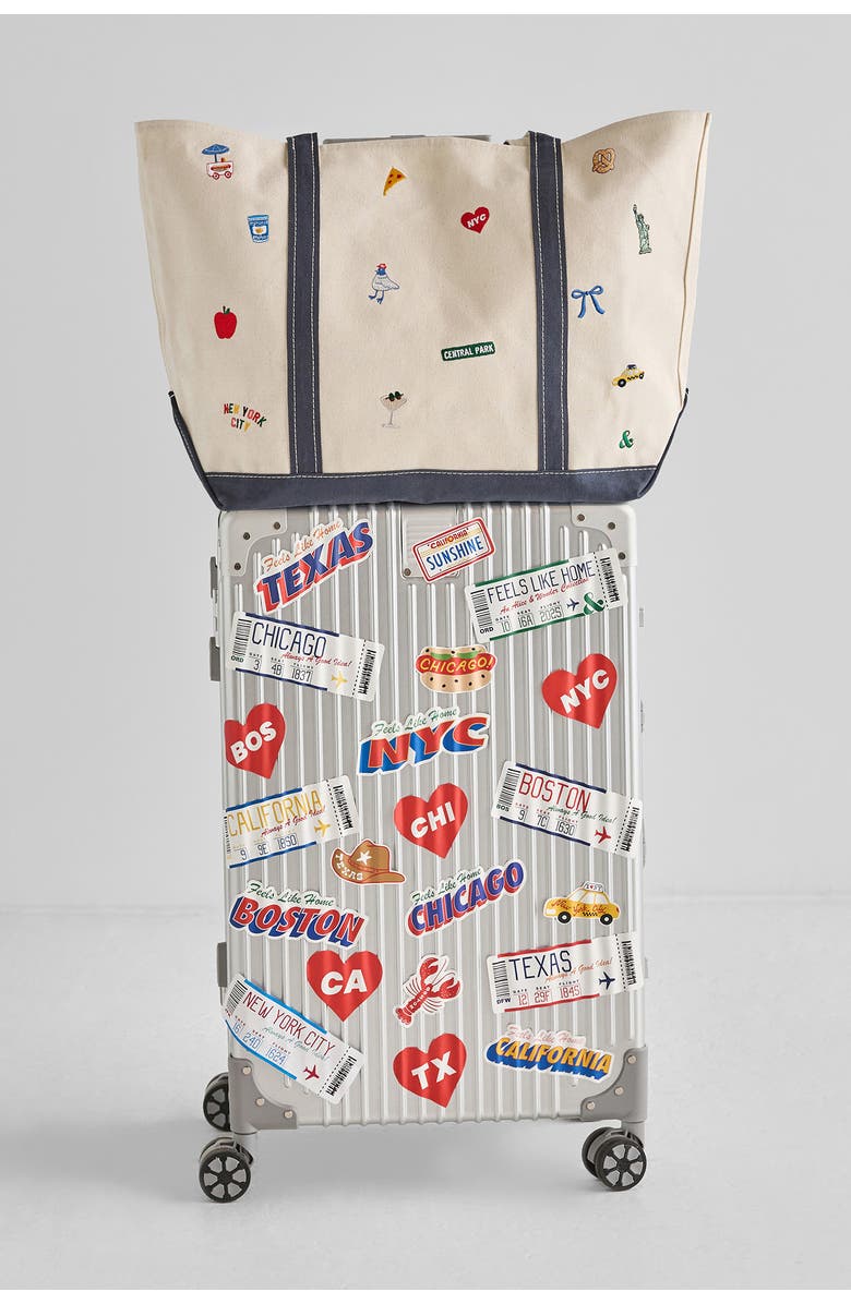 Alice & Wonder New York Icon Canvas Tote, Alternate, color, Natural / Colorful Icons