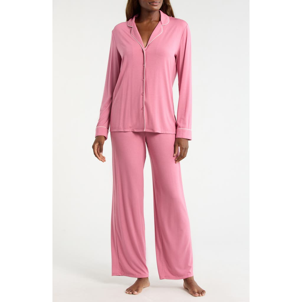 Nordstrom Moonlight Eco Knit Pajamas in Pink Heather at Nordstrom, Size Large