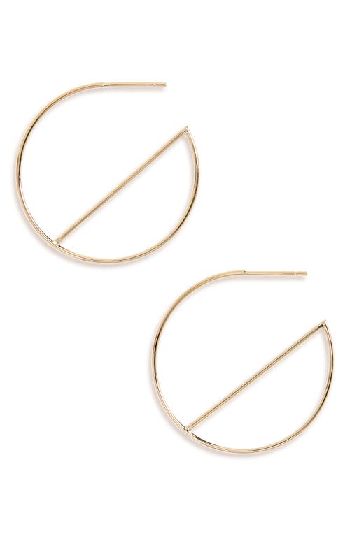 Lana Jewelry Wire Eclipse Hoops in Yellow Gold 