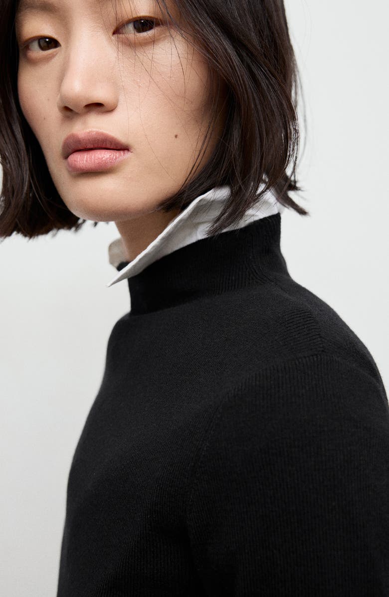 MANGO Fitted Mock Neck Sweater, Alternate, color,