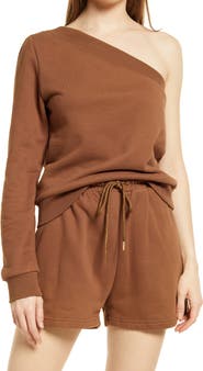 JLUXLABEL Aadi Fleece One-Shoulder Top