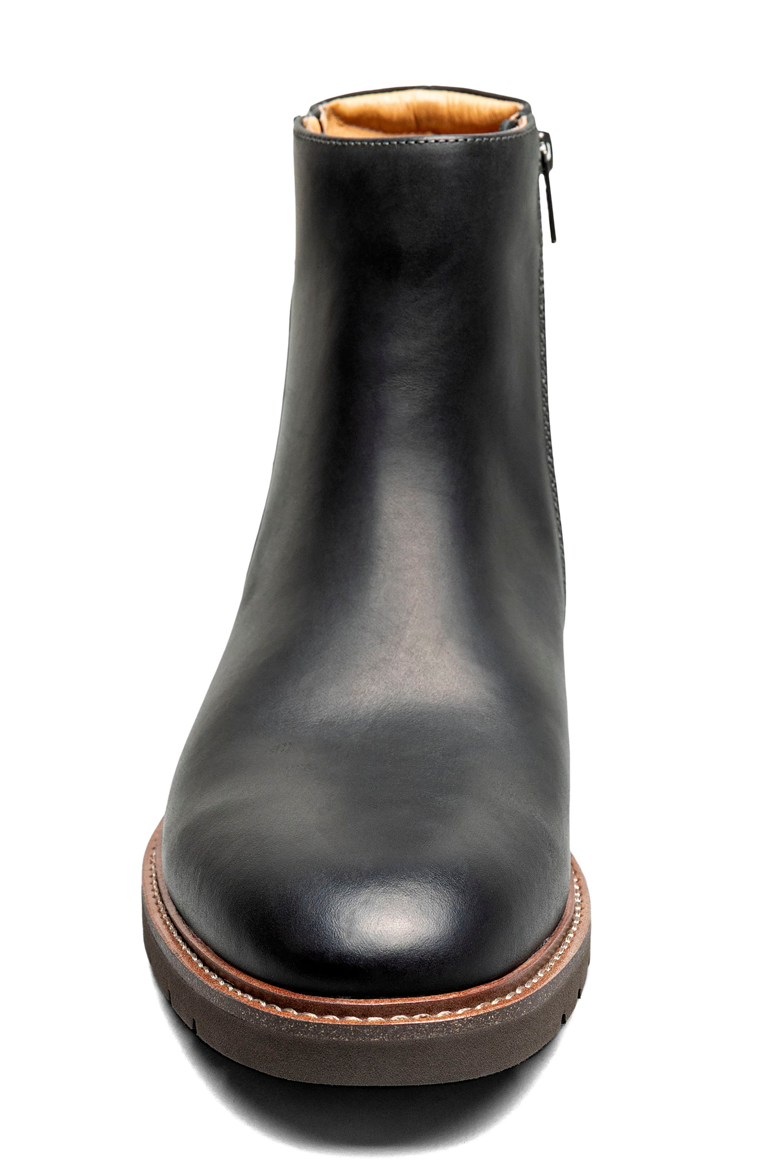 Redford Plain Toe Side Zip Boot, Alternate, color, BLACK CH
