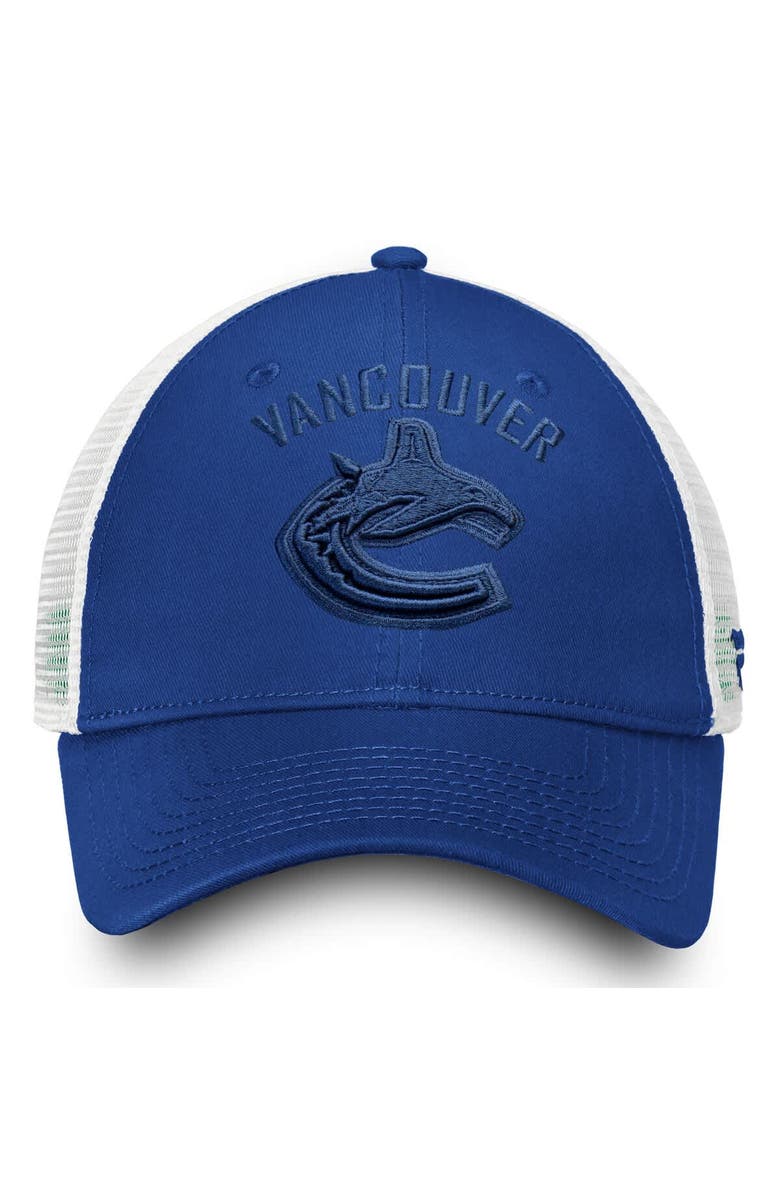 FANATICS Women's Fanatics Vancouver Canucks Blue/White Iconic Lockup Adjustable Trucker Hat, Alternate, color, Blue
