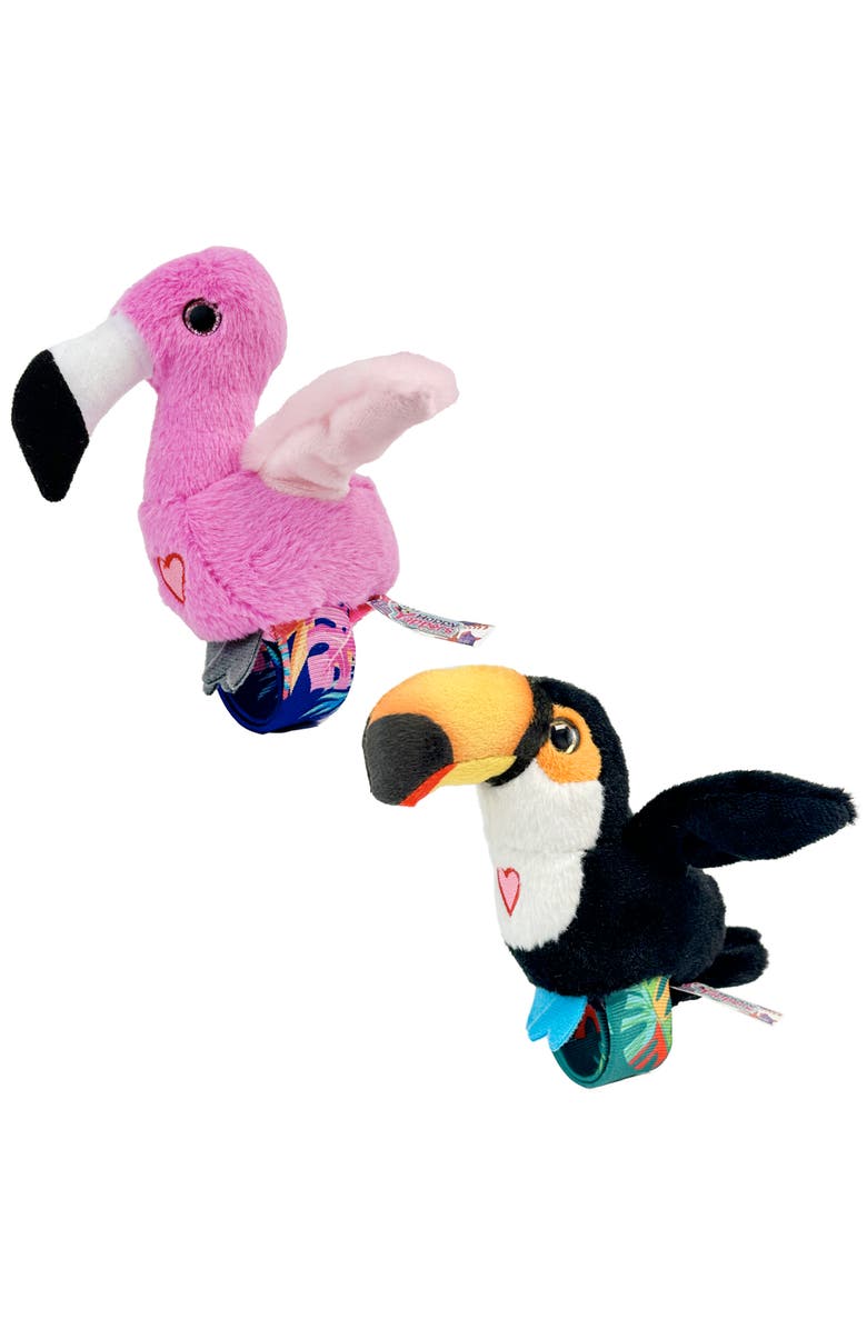Happy Yappers Birds 2 Pack Toucan and Flamingo Interactive Plush Toy, Main, color, Multicolored