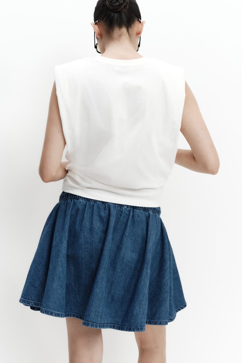 Mama Flared Cotton-blend Skort, Alternate, color, Denim blue