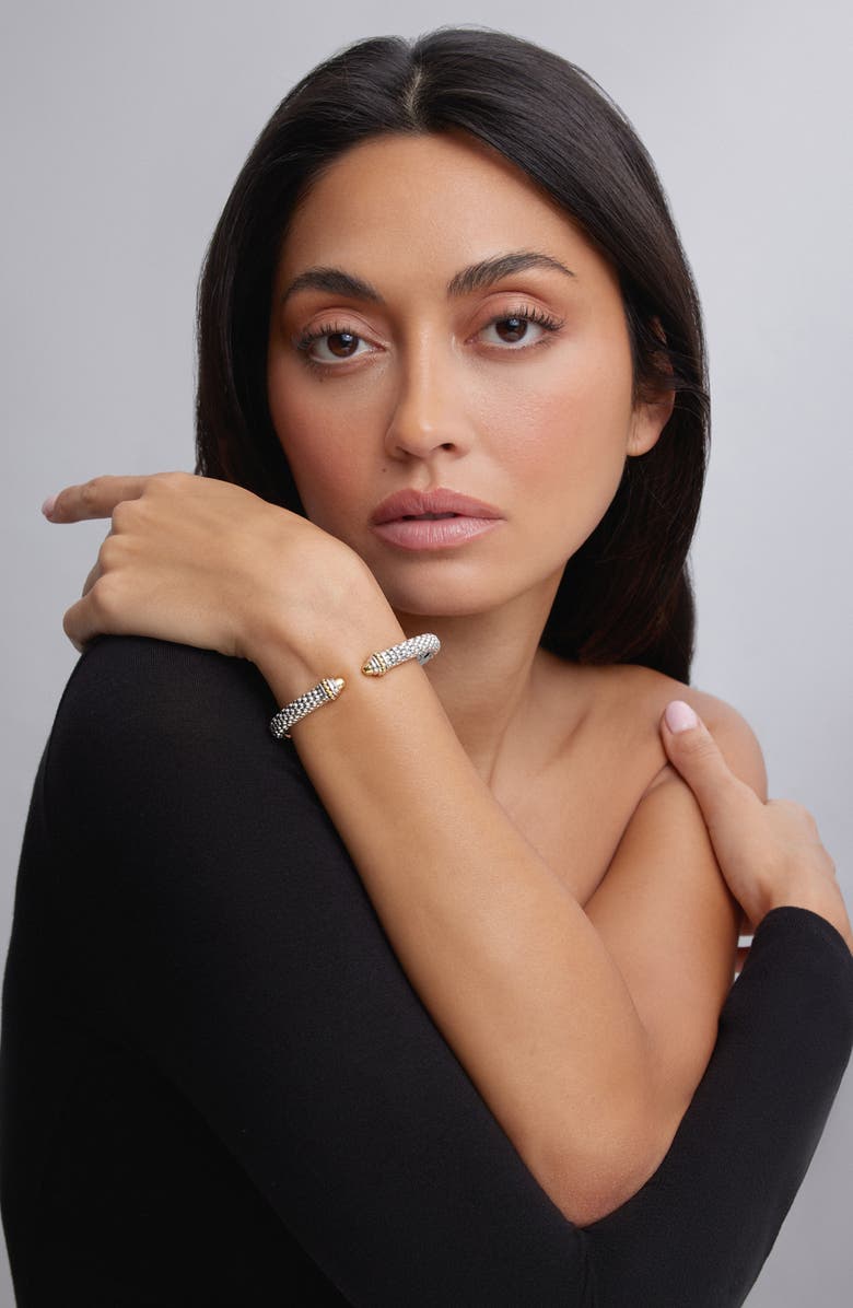 LAGOS Signature Caviar Hinge Cuff Bracelet, Alternate, color, Silver