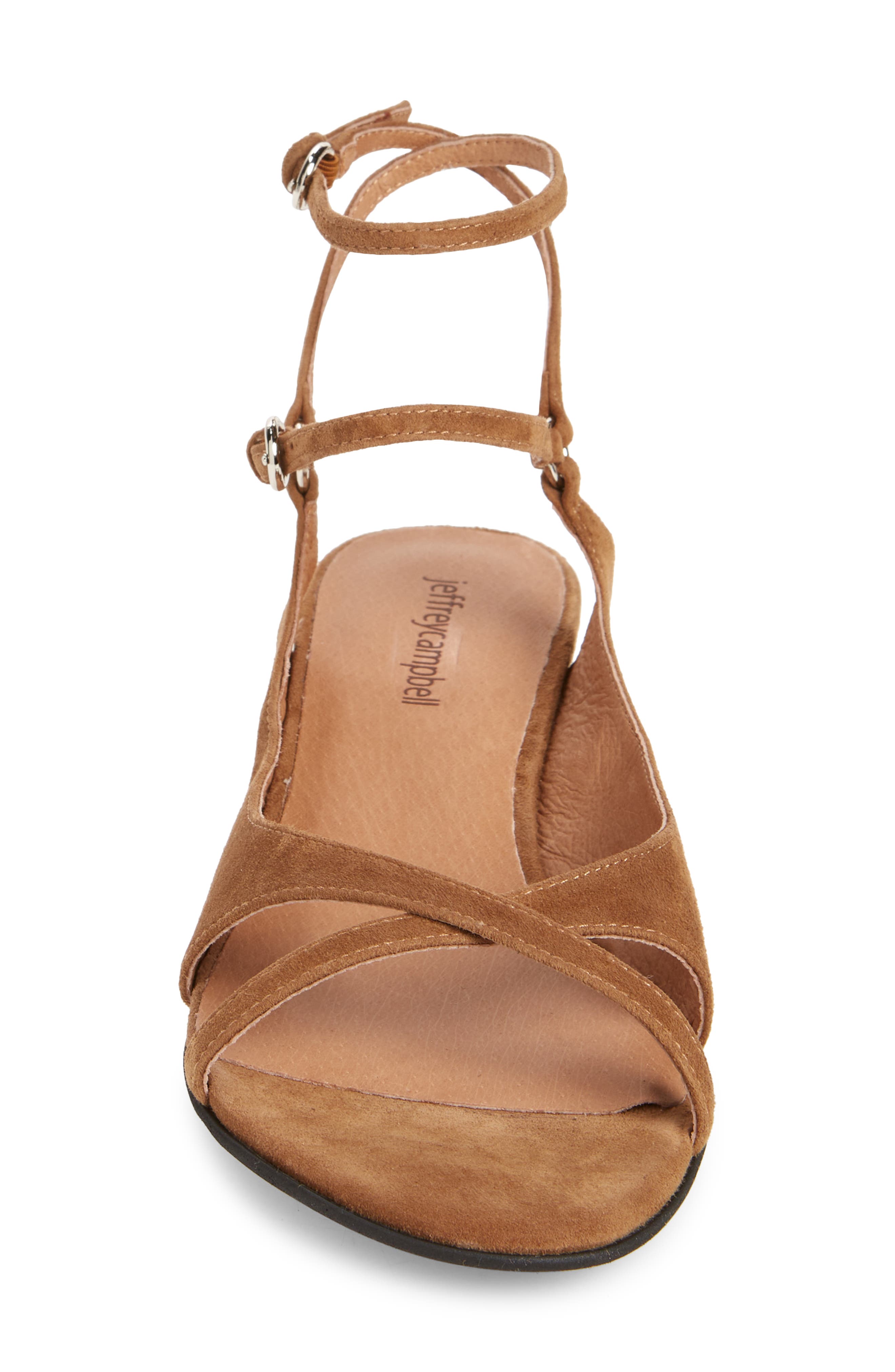 Jeffrey Campbell Mistie Strappy Kitten Heel Sandal, Alternate, color, Dusty Tan Suede
