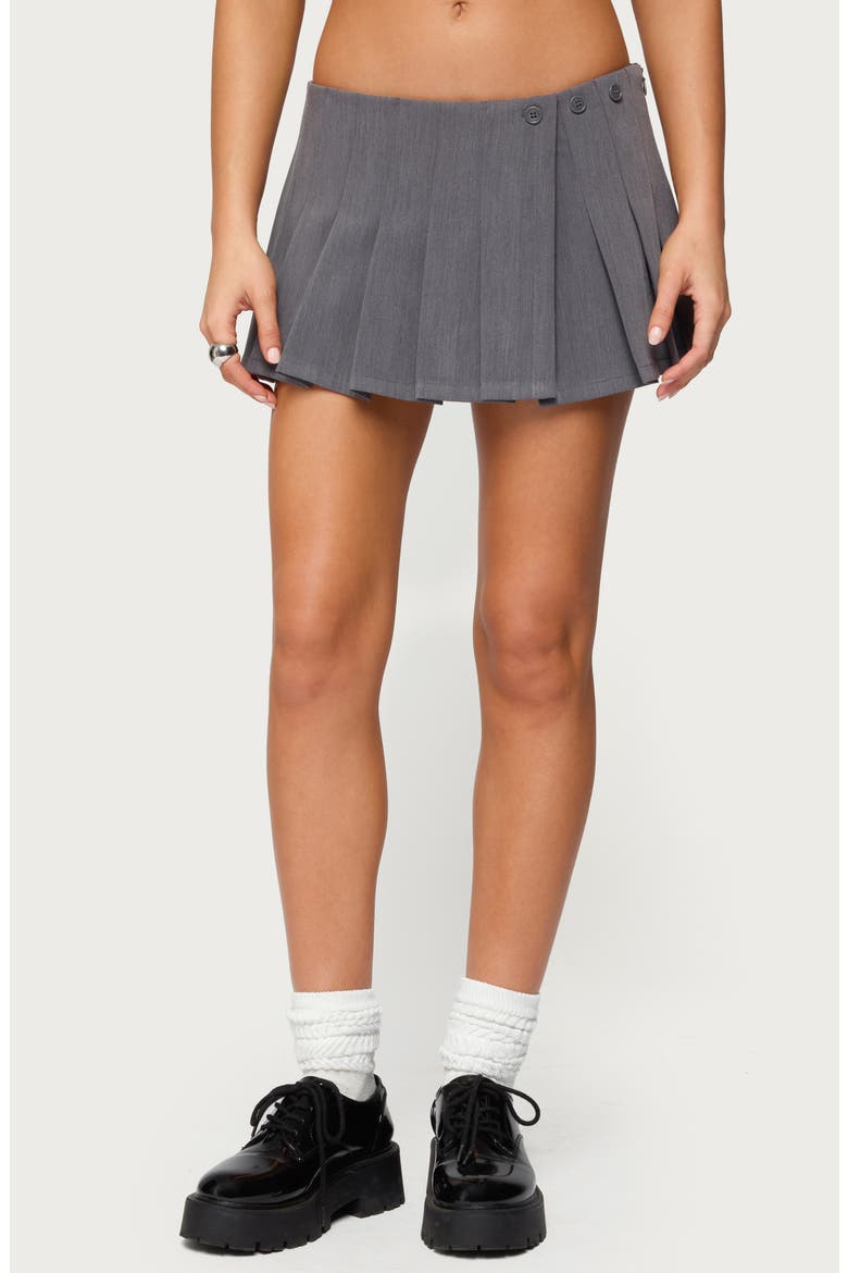 Zenia Pleated Miniskort, Main, color, GRAY