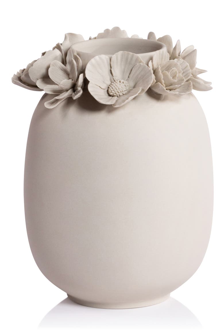 Petite Couronne Fine Bone China Vase, Main, color, TAUPE