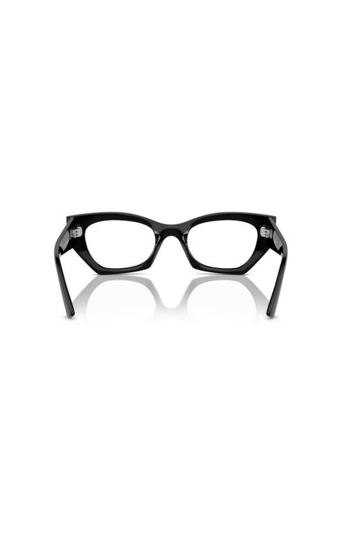 Ray Ban Ray-ban 52mm Irregular Optical Glasses In Black