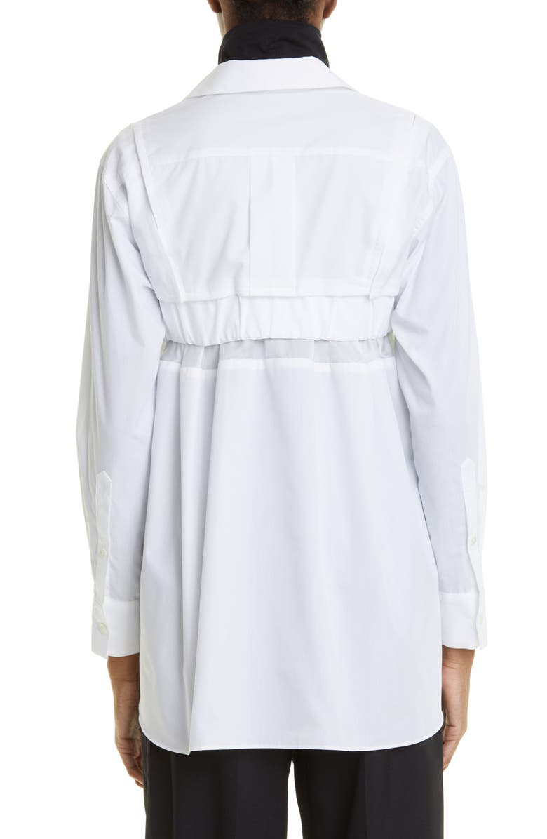 Sacai Women's Spliced Poplin Button-Up Shirt, Alternate, color,