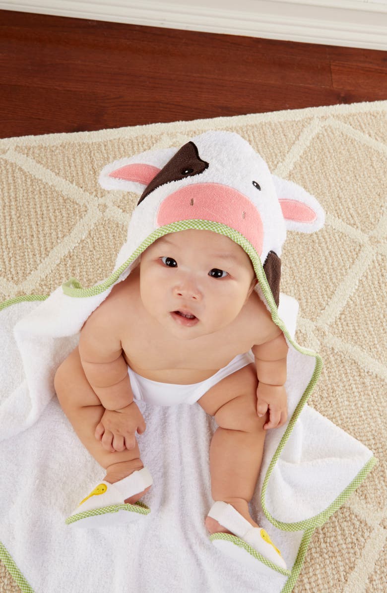 Baby Aspen Farmhouse Friends Hooded Robe, Slippers & Bath Mitt Set, Alternate, color,