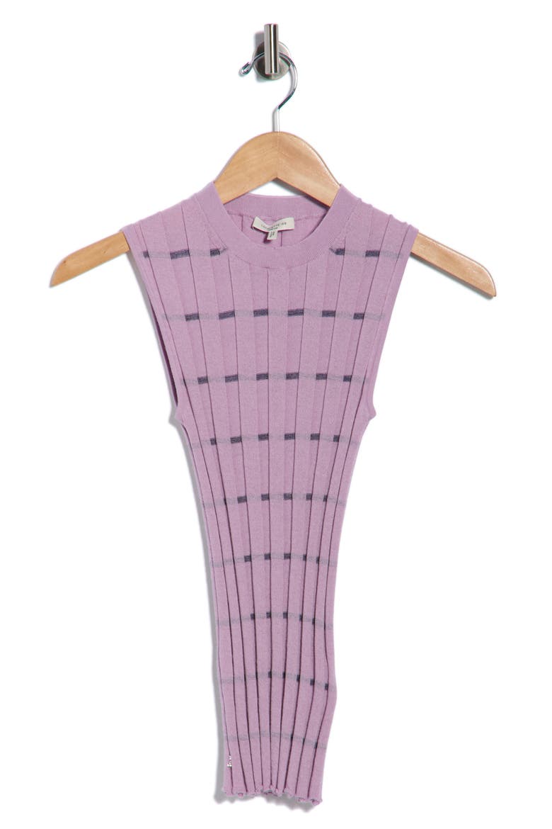 Plaited Stripe Cashmere Rib Shell, Alternate, color, LAVENDER TINT MULTI