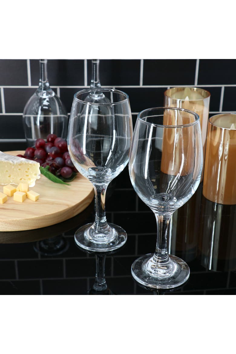 Belinni 4 Piece 14.2 Ounce Classic Wine Glass Set, Alternate, color, Clear