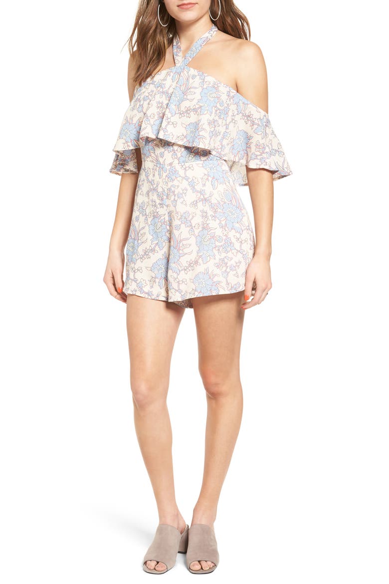 Halter Romper, Main, color, TAN FLORAL