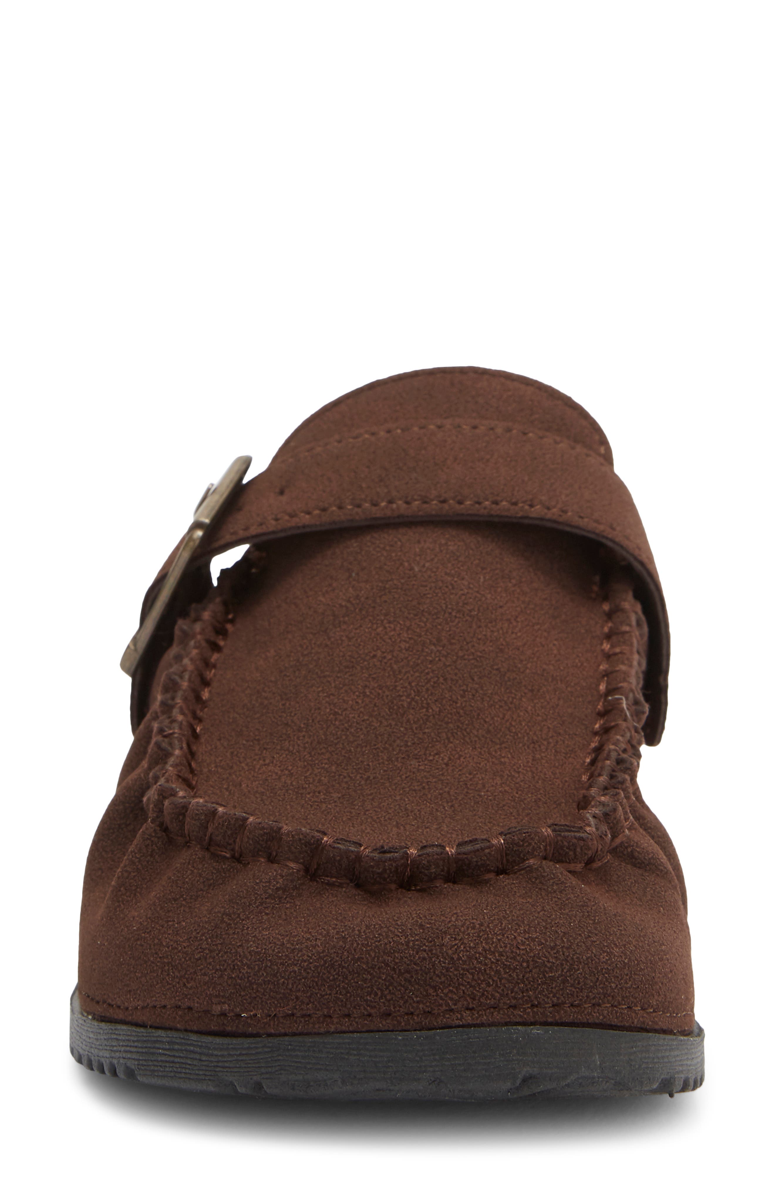 Matcha Faux Leather Flat Mule, Alternate, color, BROWN