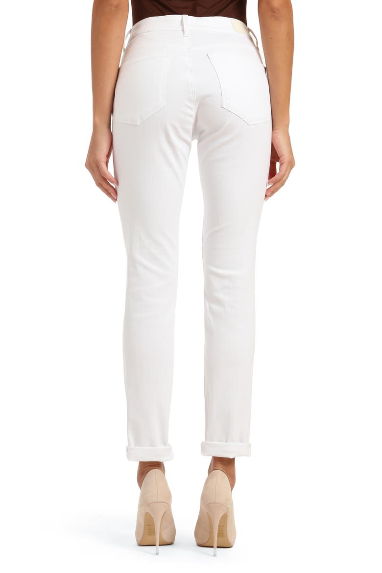 Kathleen Mid Waist Slim Boyfriend Jeans, Alternate, color, WHITE FEATHER BLUE