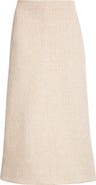 ST. JOHN Metallic Latte Tweed A-line Skirt