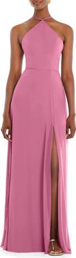 LOVELY Halter Neck Chiffon Gown