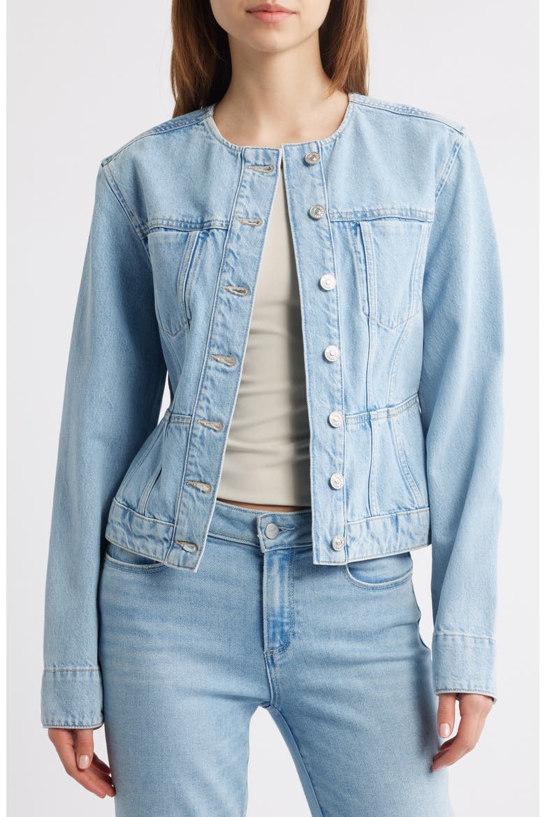 Isara Denim Jacket, Alternate, color, FLOWERS