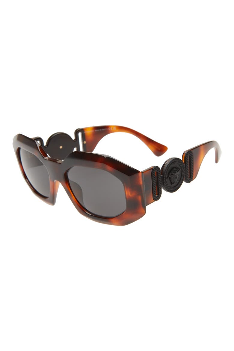 56mm Square Sunglasses, Alternate, color, HAVANA/ DARK GREY