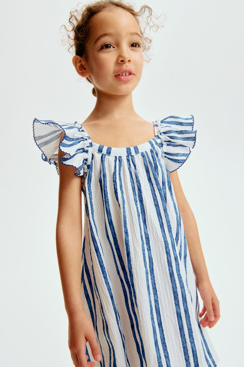 Textured Jersey Dress, Alternate, color, White/blue striped
