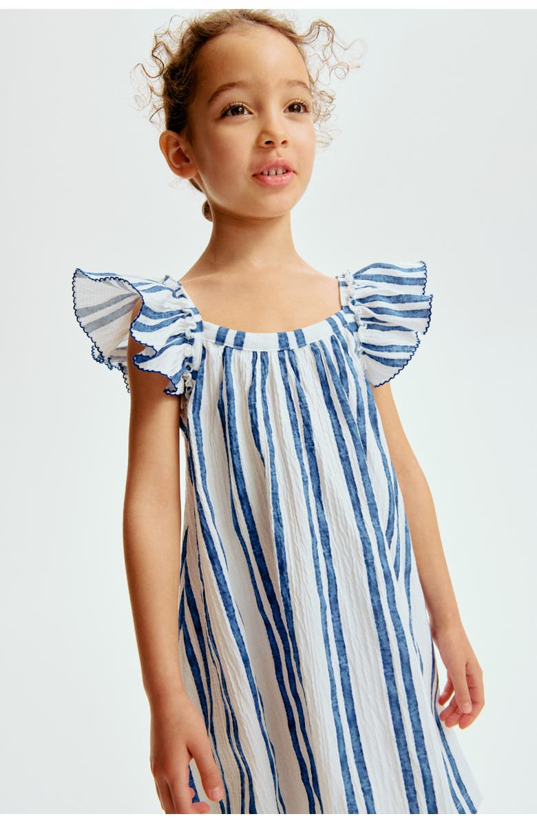 H&M Textured Jersey Dress, Alternate, color, White/Blue Striped