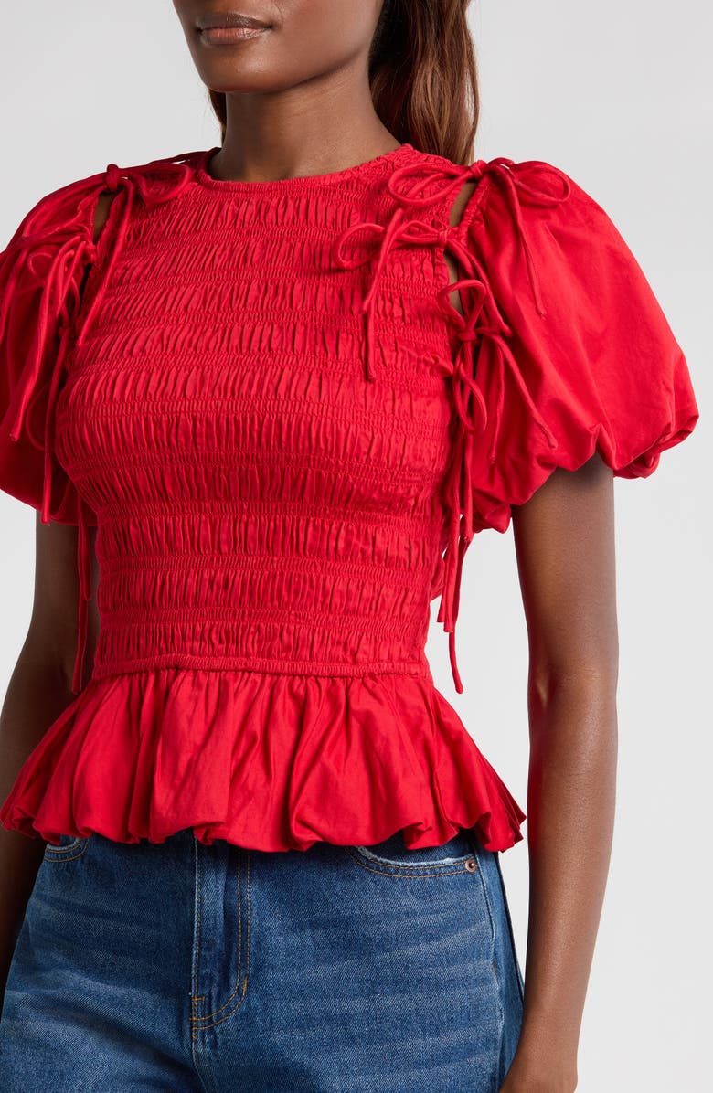 Damson Madder Becca Puff Sleeve Organic Cotton Top, Alternate, color, 