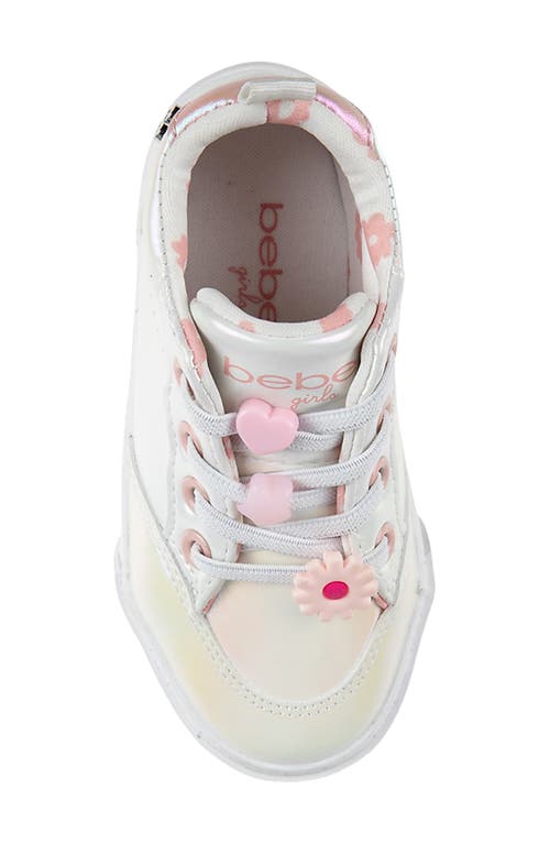 Bebe Kids' Heart Shimmer Sneaker In White