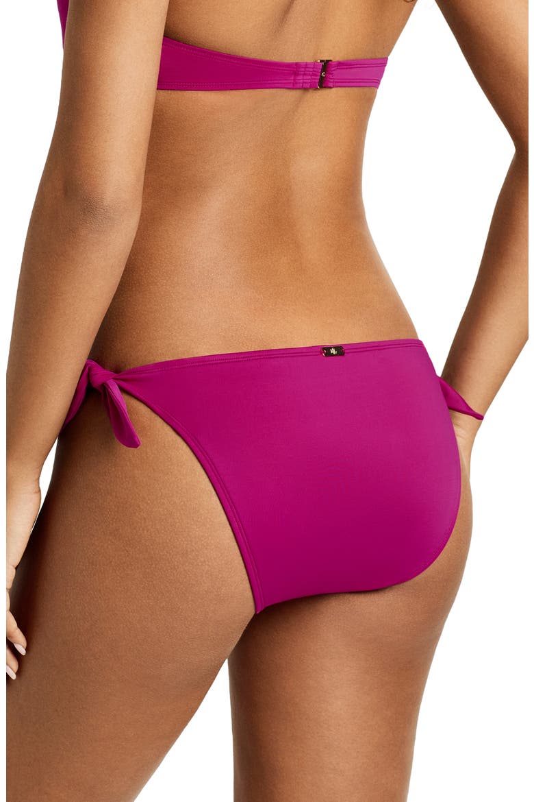 Side Tie Scoop Hipster Bikini Bottoms, Alternate, color, PLUMERIA
