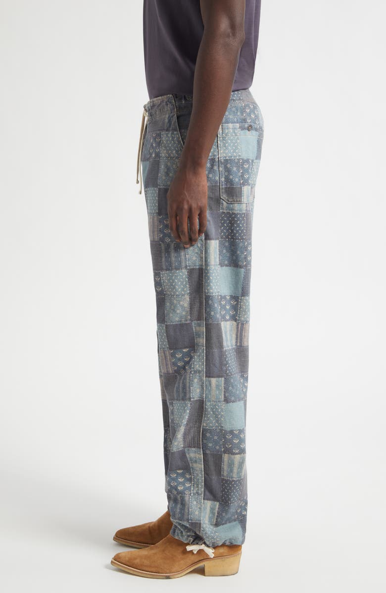 Double RL Patchwork Trompe l'Oeil Jersey Joggers, Alternate, color, Navy/ Multi
