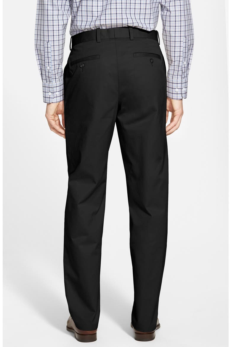 Smartcare™ Flat Front Supima® Cotton Pants, Alternate, color, BLACK