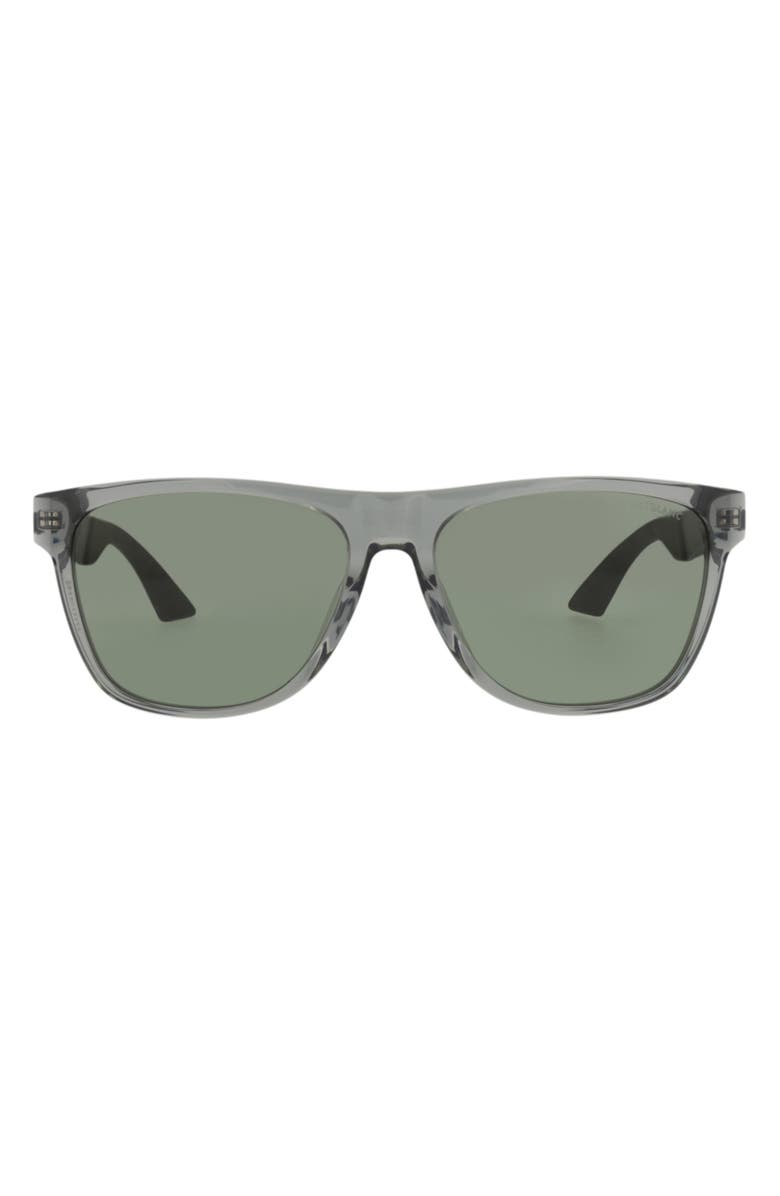 Montblanc 56mm Square Sunglasses, Main, color, Grey Ruthenium Green