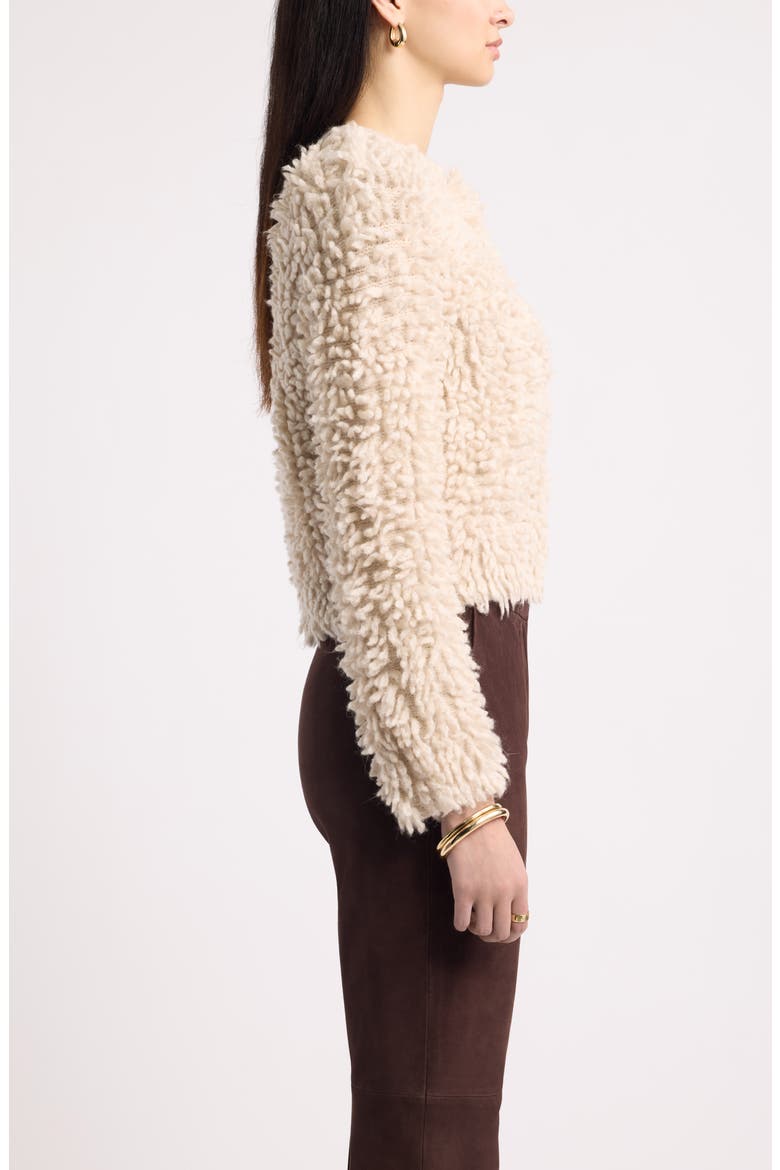 Fringe Bomber Sweater, Alternate, color, BEIGE OATMEAL