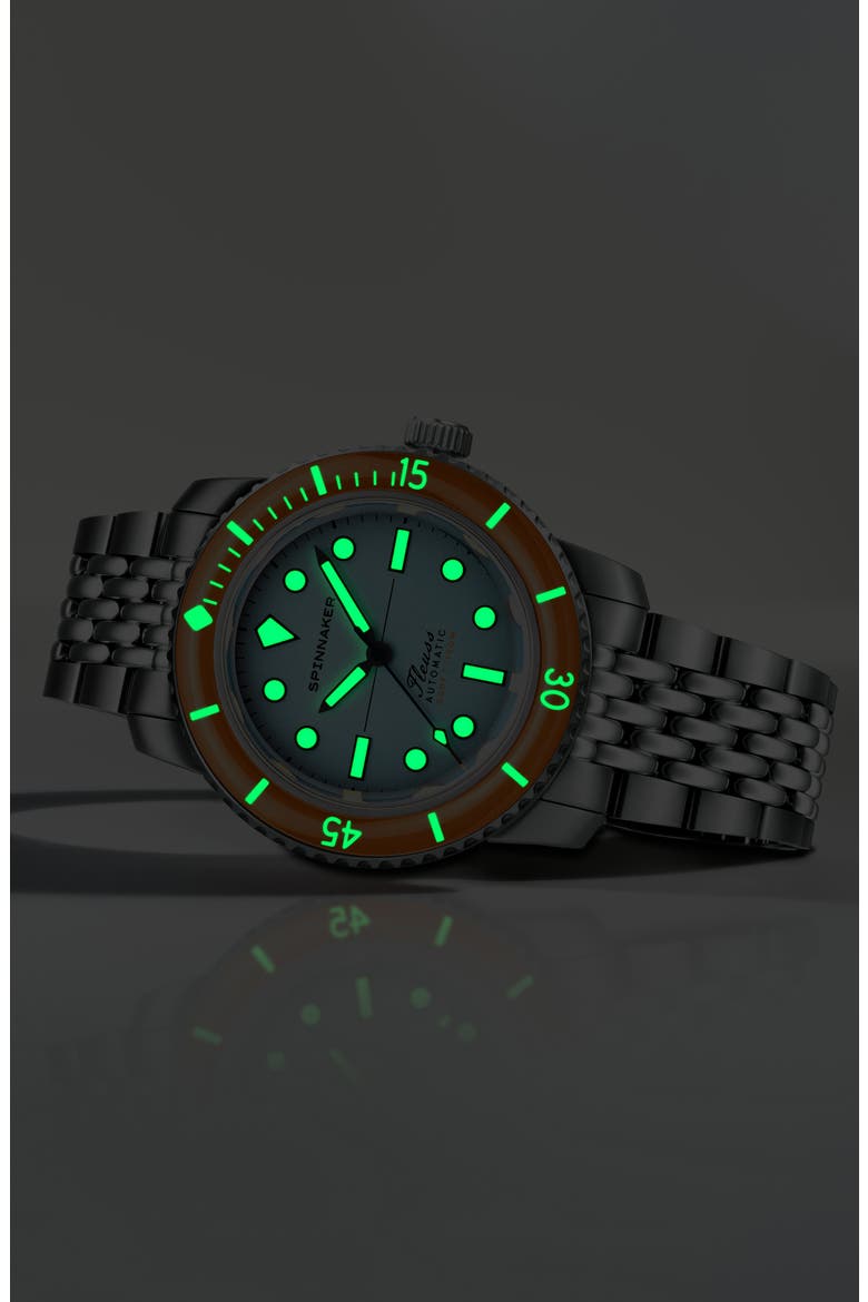 Fleuss 40 Teal Mirage Automatic Bracelet Watch, 40mm, Alternate, color, BLUE