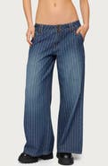 EDIKTED Cory Stripe Low Rise Wide Leg Jeans