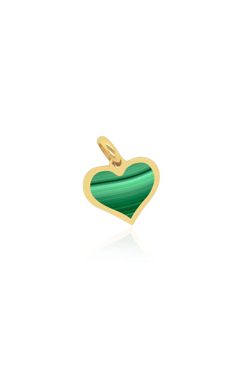 The Lovery Fine Jewelry Malachite Heart Charm, Main, color, Malachite