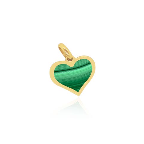Malachite Heart Charm