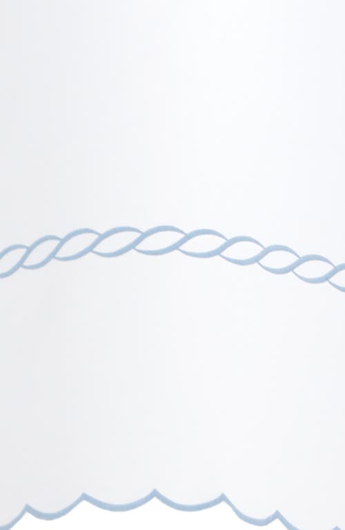 Matouk Classic Chain Scallop Shower Curtain In Hazy Blue
