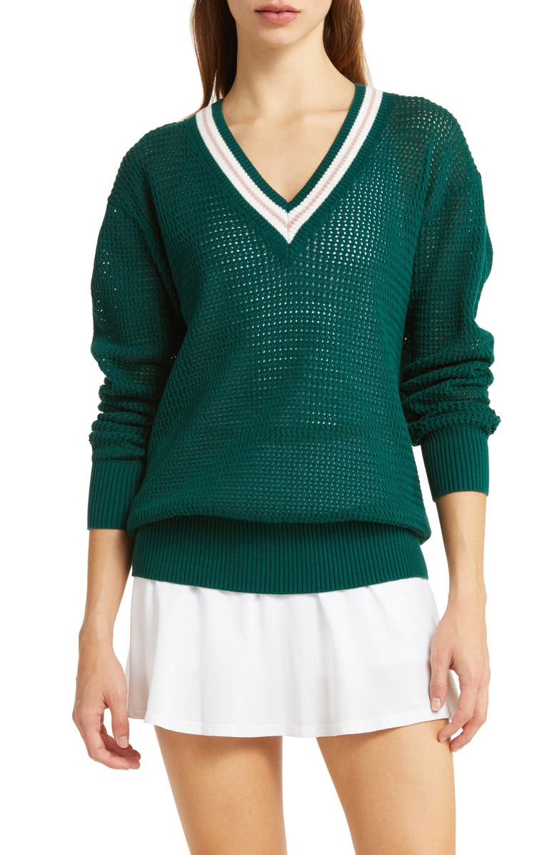 Varley Open Stitch Cotton Tennis Sweater, Main, color,