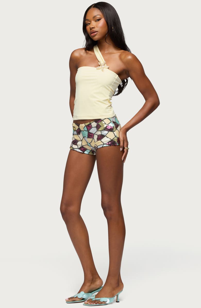 EDIKTED Kalia Starfish Asymmetric Strap Top, Alternate, color,