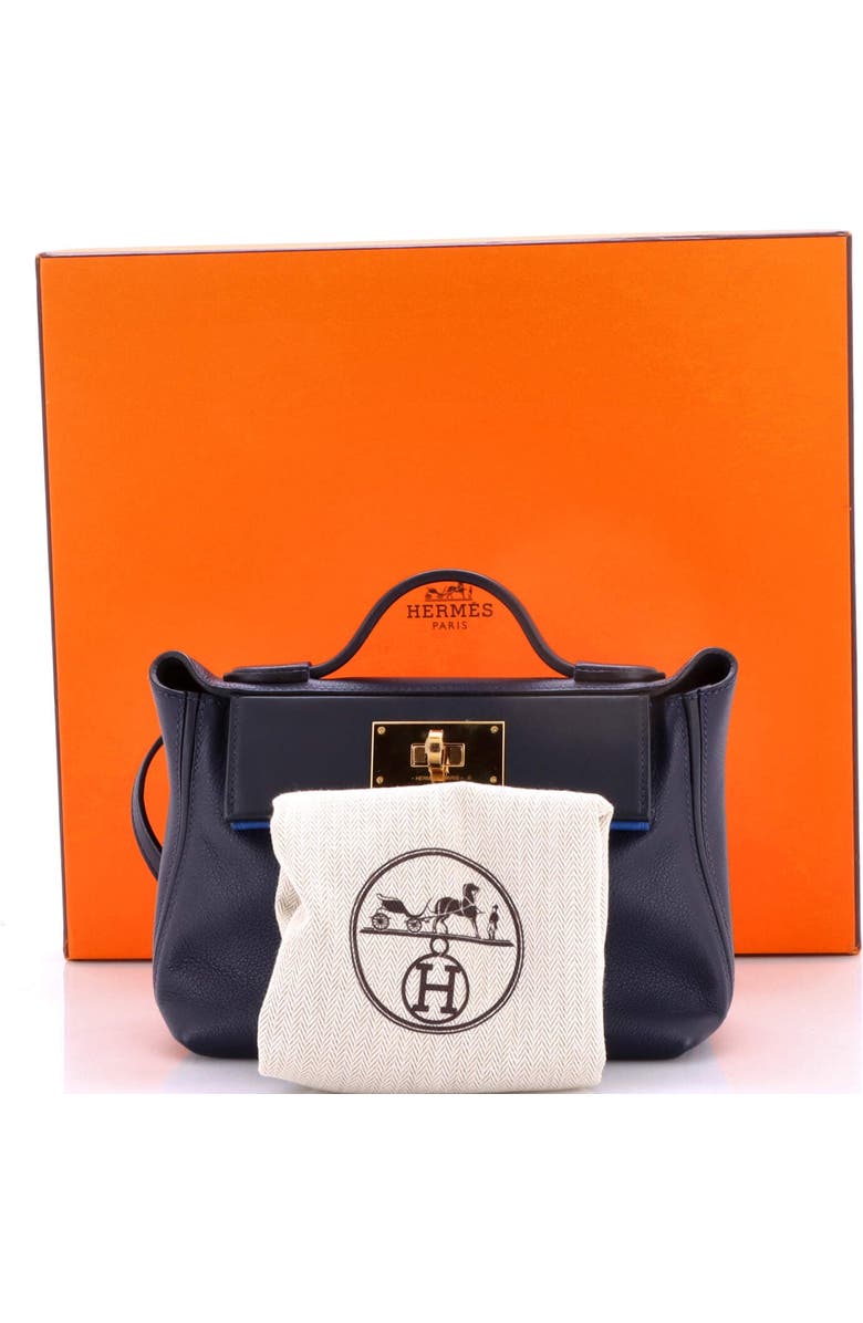 Pre-Owned Hermes 24/24 Bag Evercolor with Swift 21, Alternate, color, Bleu Nuit