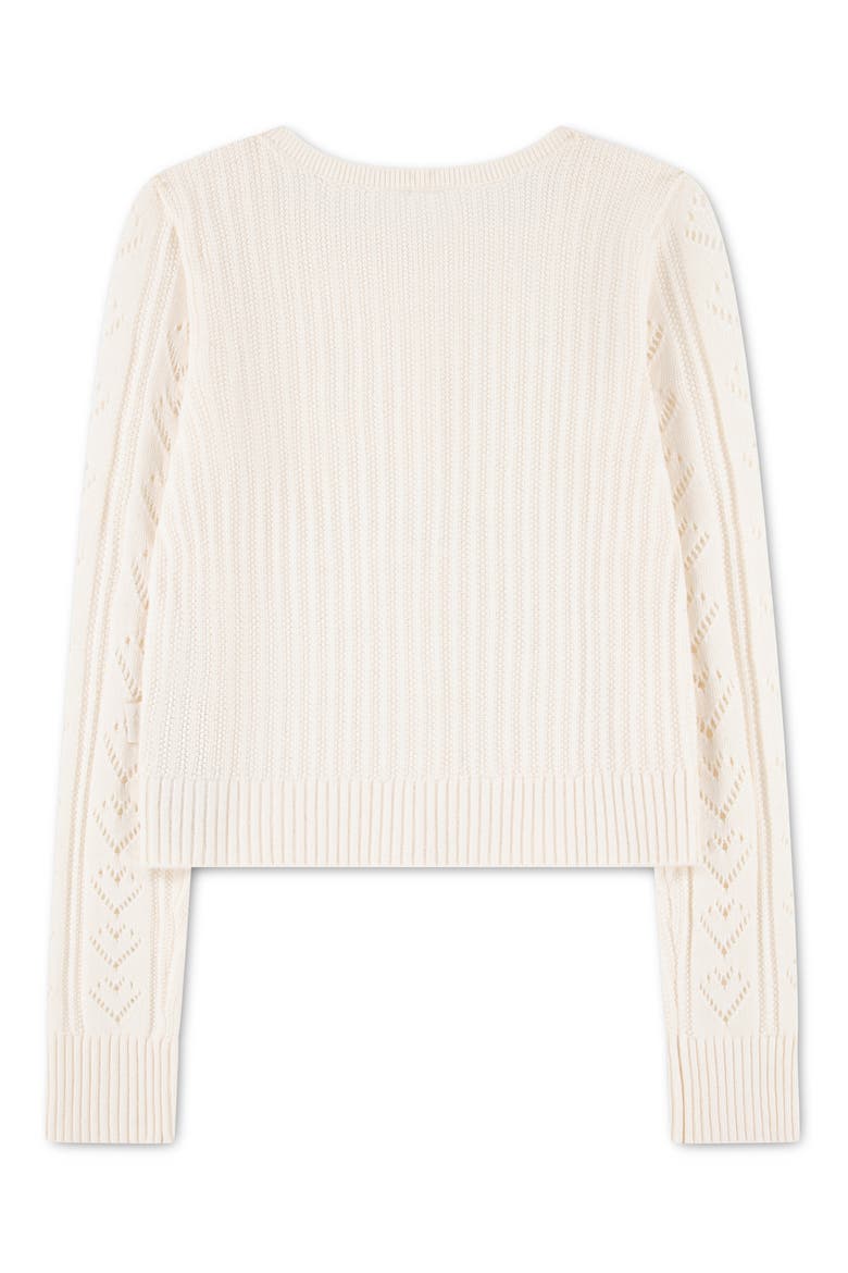 Kids' Hearts Pointelle Cardigan, Alternate, color, JET STREAM