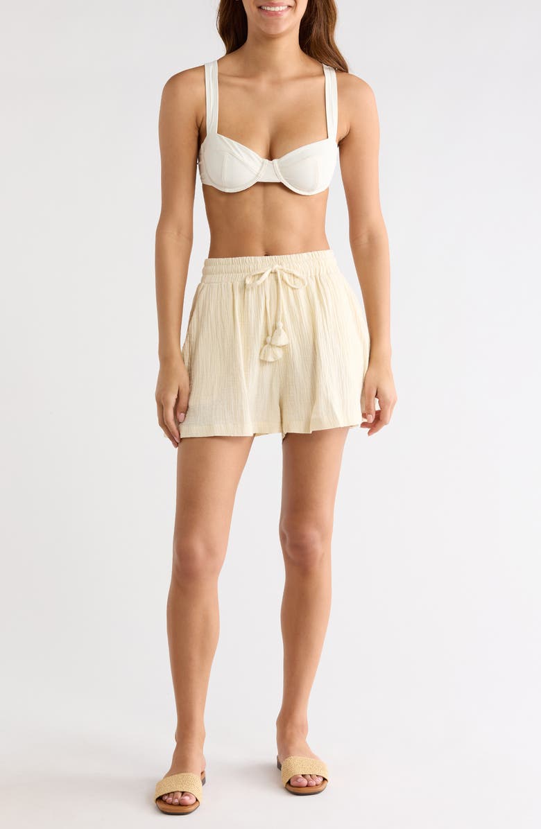 Elan Flowy Cotton Cover-Up Skort, Main, color, Natural